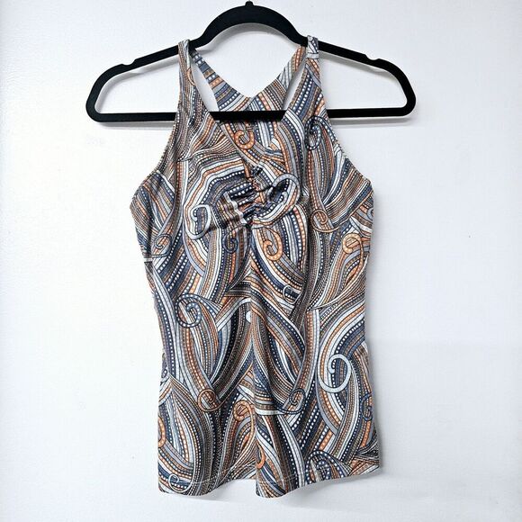 Prana Athletic Racerback Multicolor Pattern Stretch Women Top Made in USA (M) - Picture 1 of 3